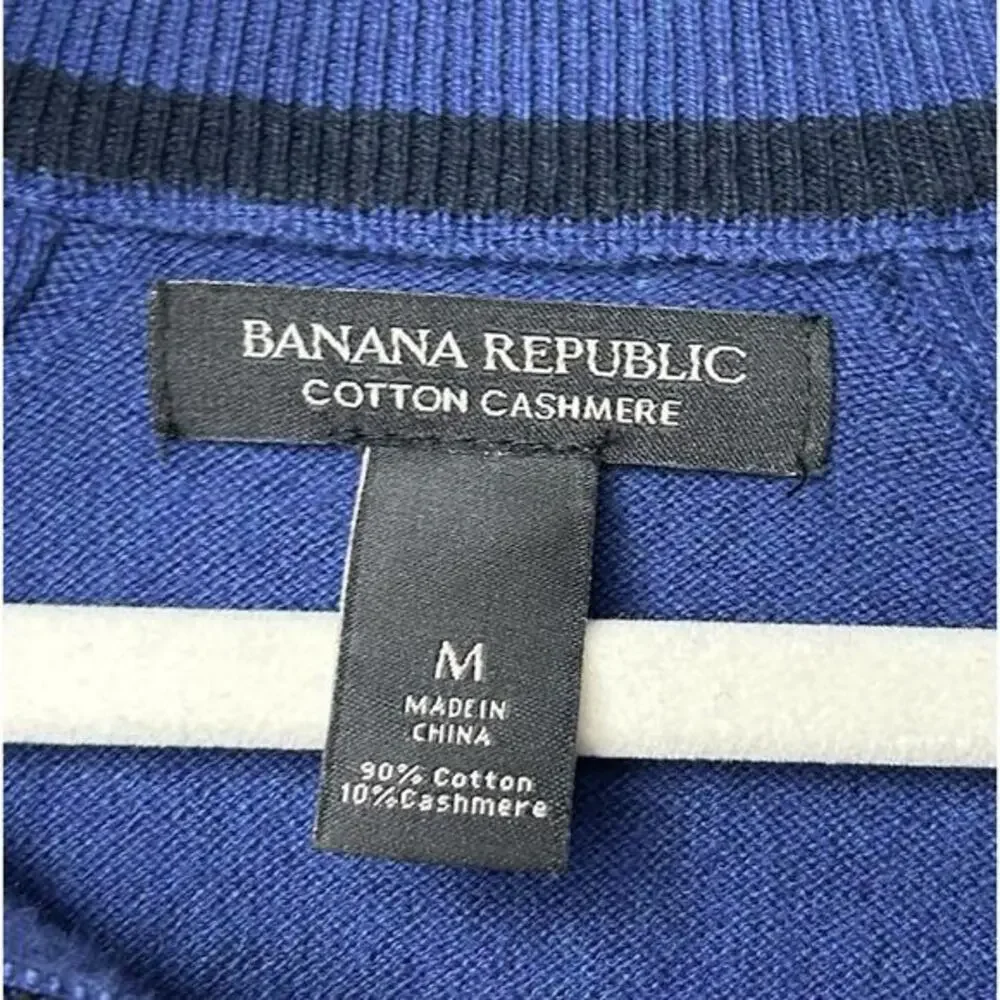 Banana Republic Men’s M‎ Cotton Cashmere 1/4 Zip Sweater Blue Pullover
